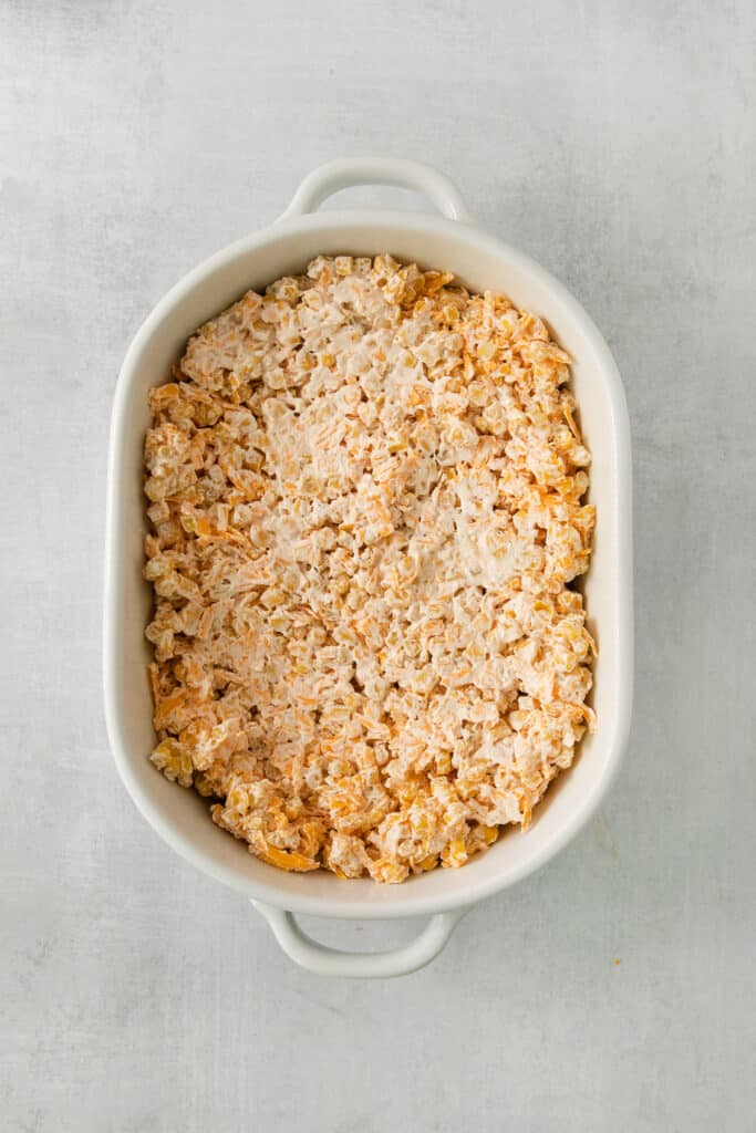 a casserole dish filled with rice and meat.