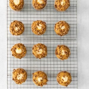 pumpkin muffins on a cooling rack.