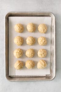 coconut macaroons on a baking sheet.