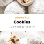 Snowwall cookies with pecans on a plate.