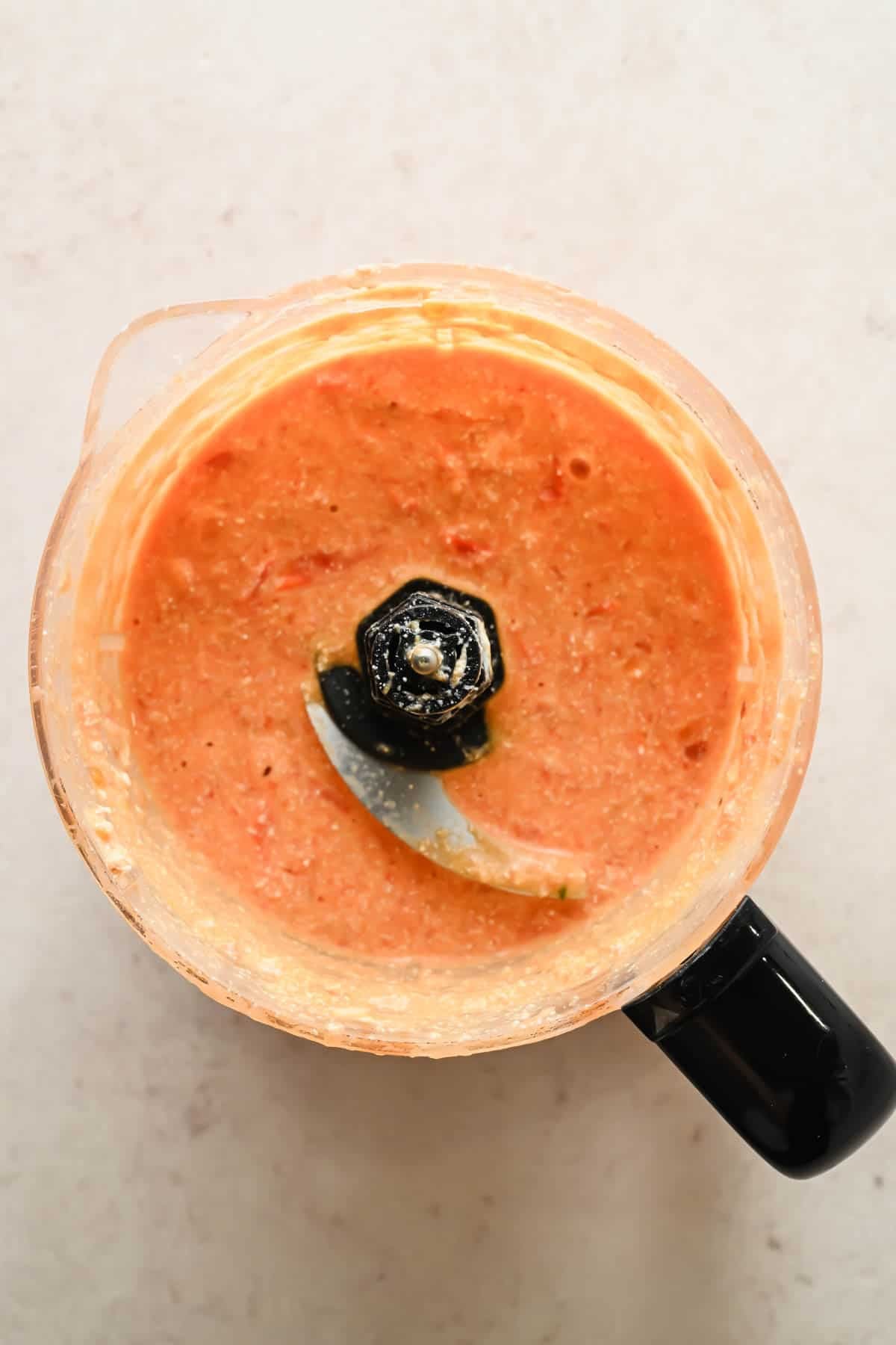 Creamy blended cottage cheese and tomato pasta sauce